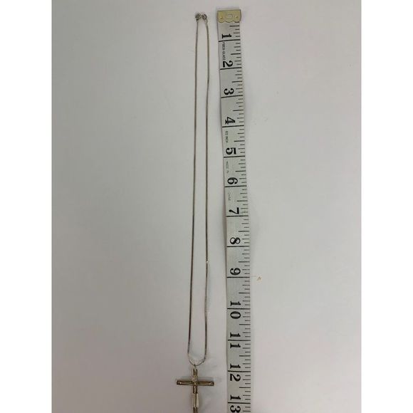 VTG Christian Crucifix Pendant Chain Necklace 24" Sterling Silver Italy 6108 - Picture 11 of 11